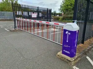 PF6000 LUX automatic rising arm barrier at Cadbury's warehouse.